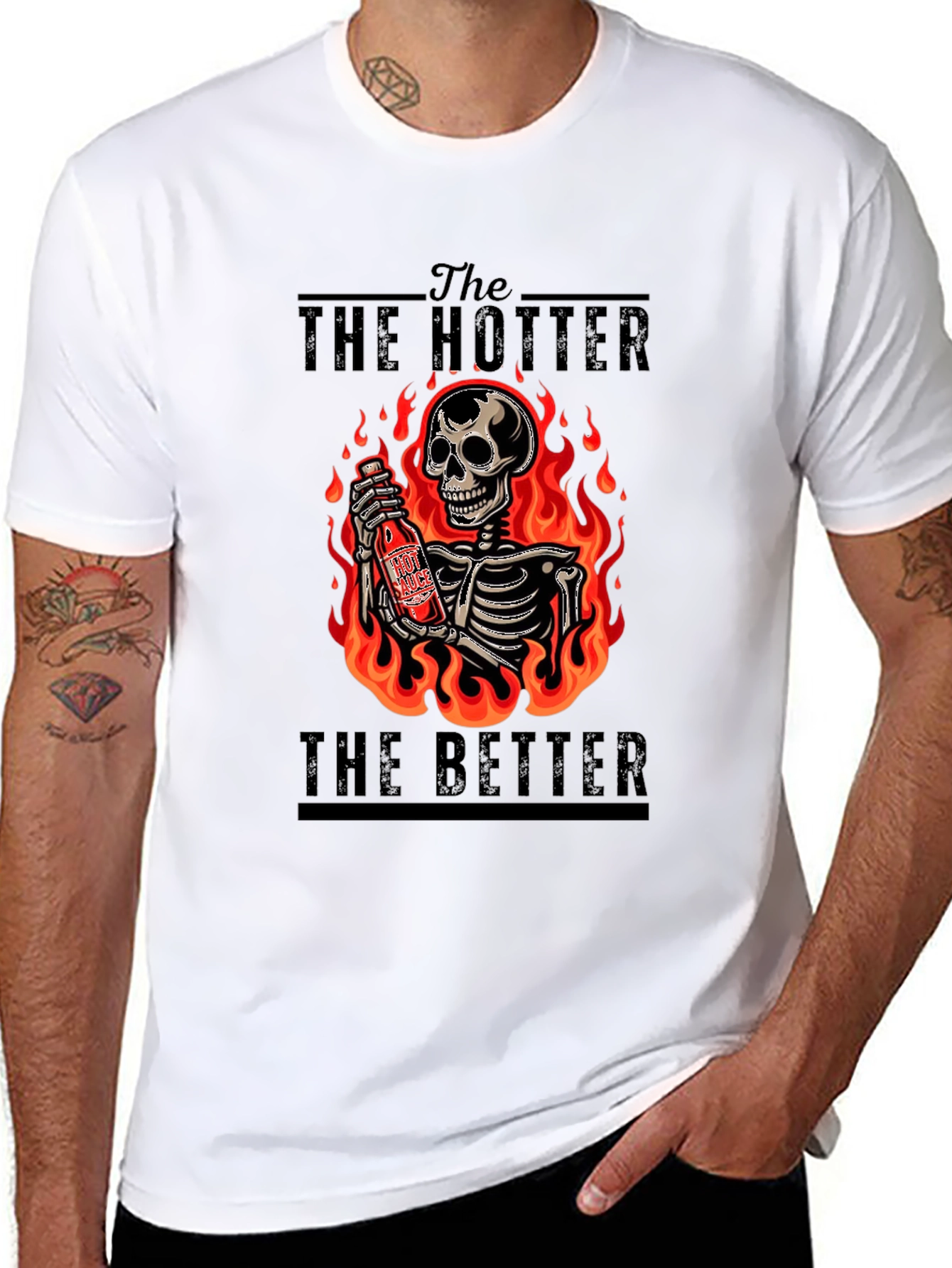 Hotter Better T-Shirt: Fiery Skeleton Design