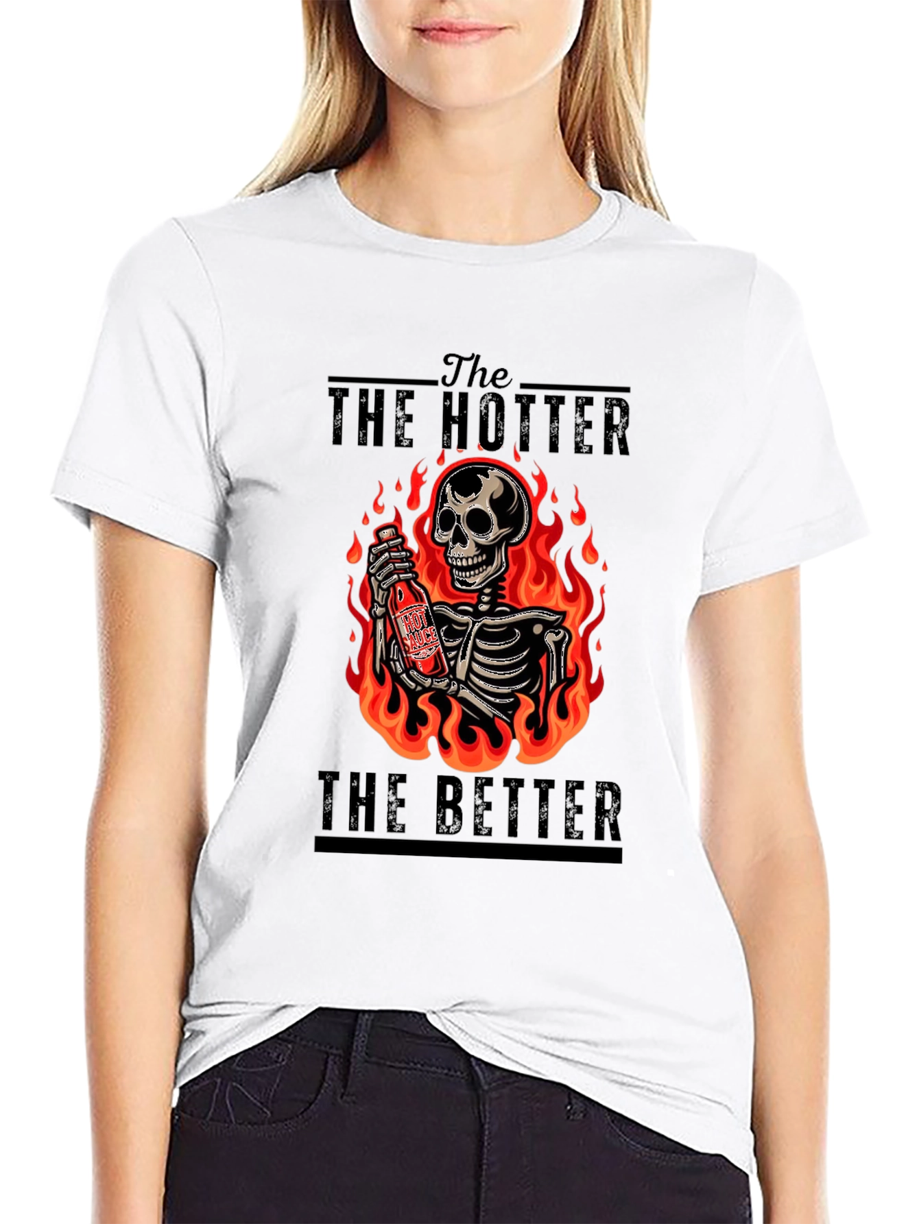 Hotter Better T-Shirt: Fiery Skeleton Design