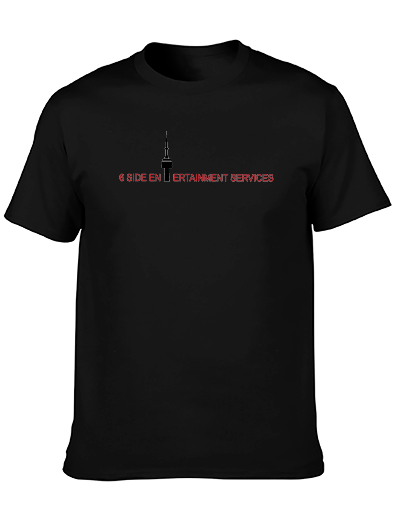 6 Side Entertainment Services Black T-Shirt
