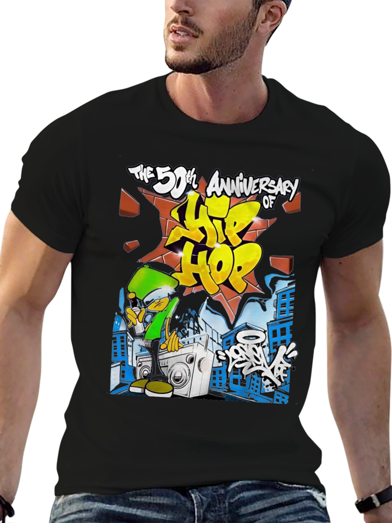 50th Anniversary Hip Hop Black T-Shirt