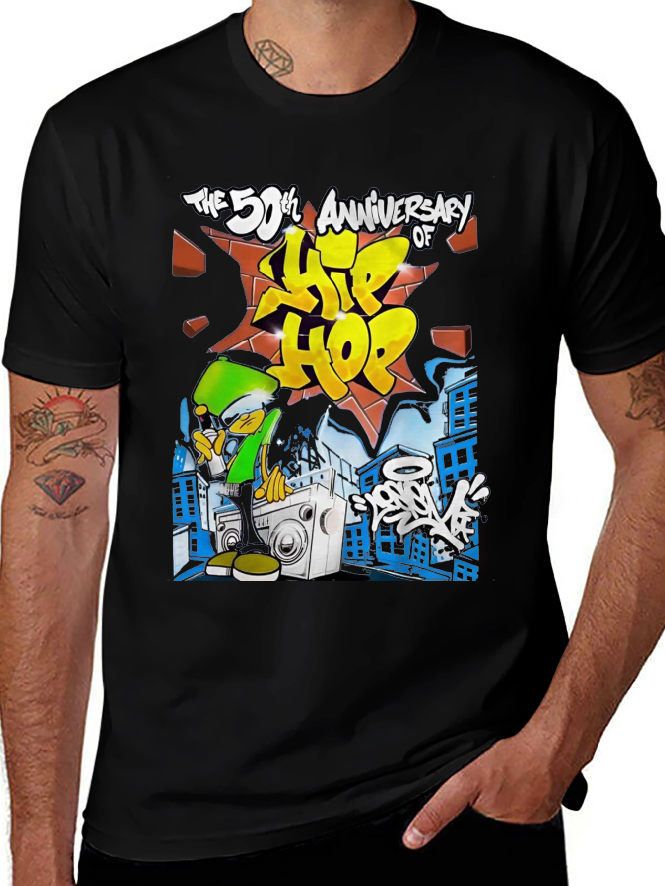 50th Anniversary Hip Hop Black T-Shirt