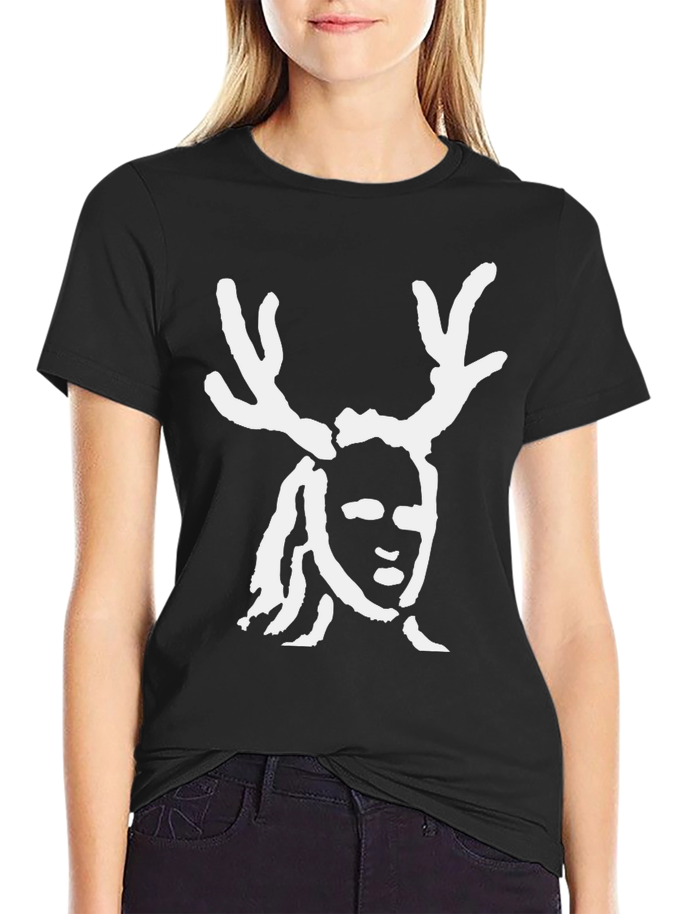 Antlered Figure Black T-Shirt
