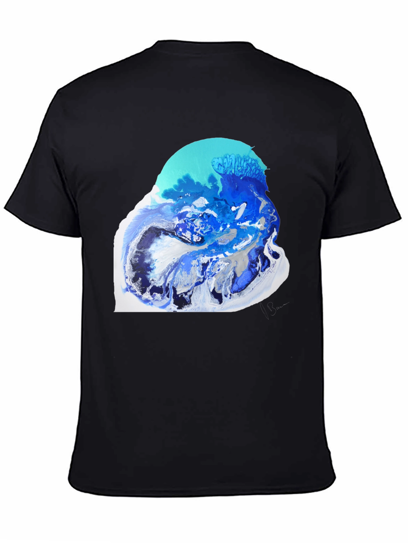 Abstract Ocean Art Black T-Shirt