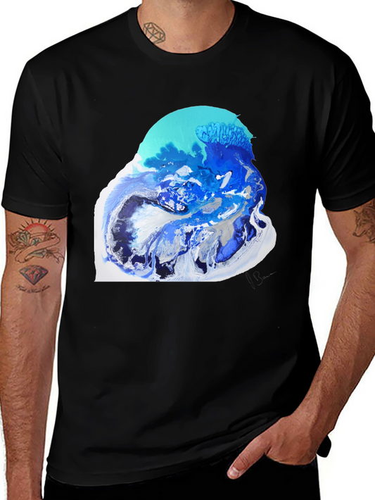 Abstract Ocean Art Black T-Shirt