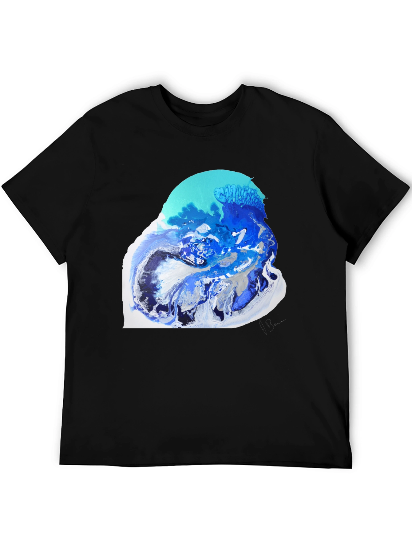 Abstract Ocean Art Black T-Shirt