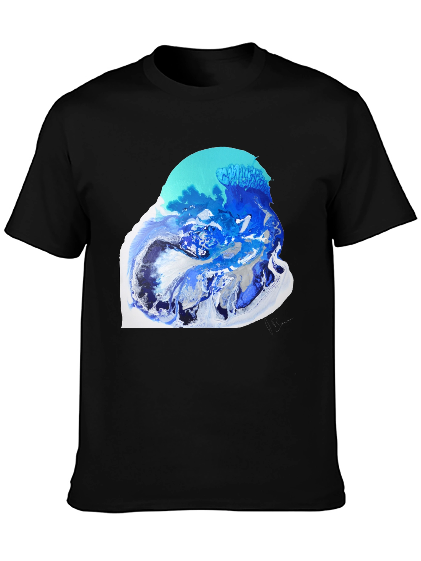 Abstract Ocean Art Black T-Shirt