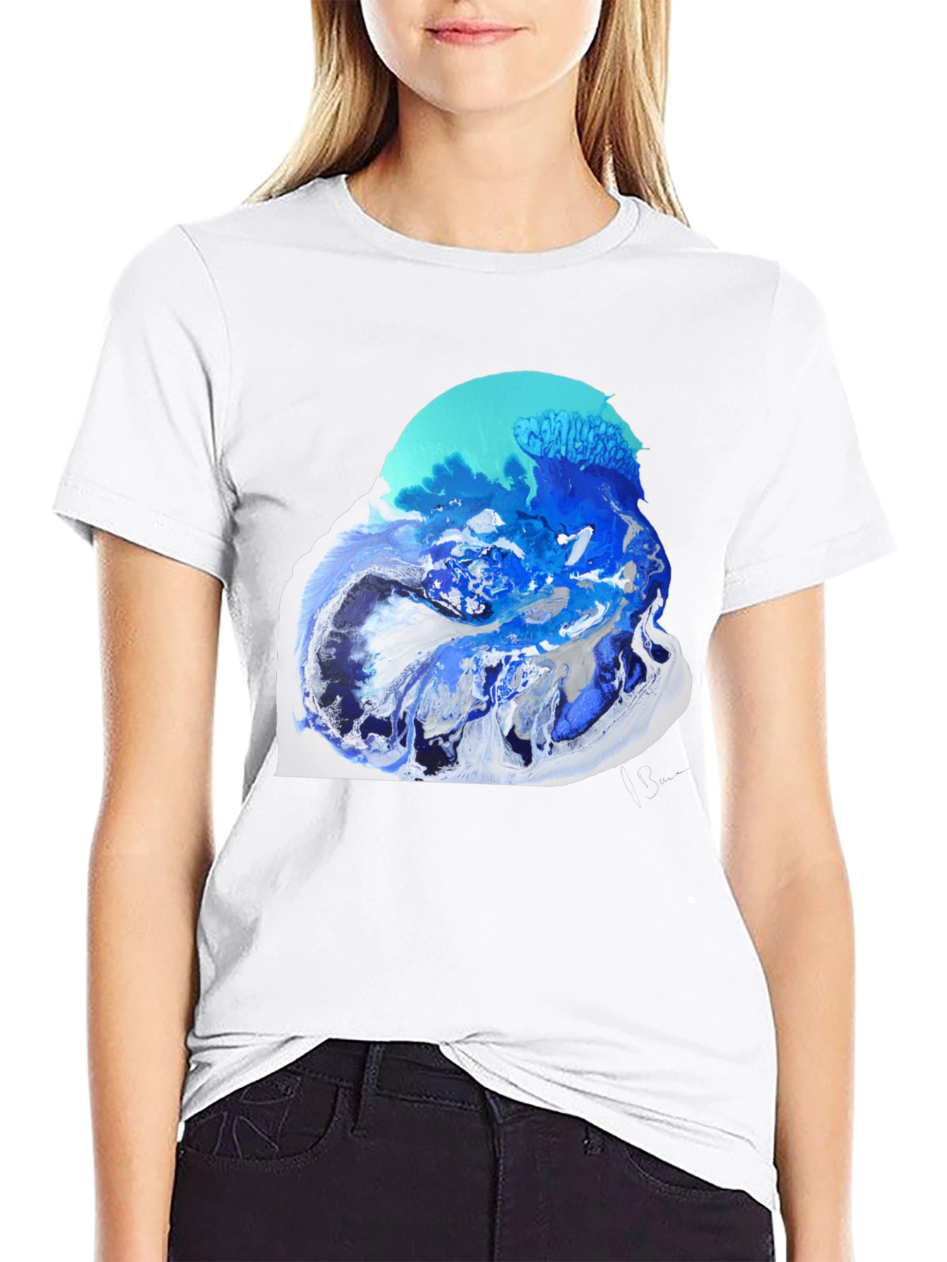 Abstract Ocean Art Black T-Shirt