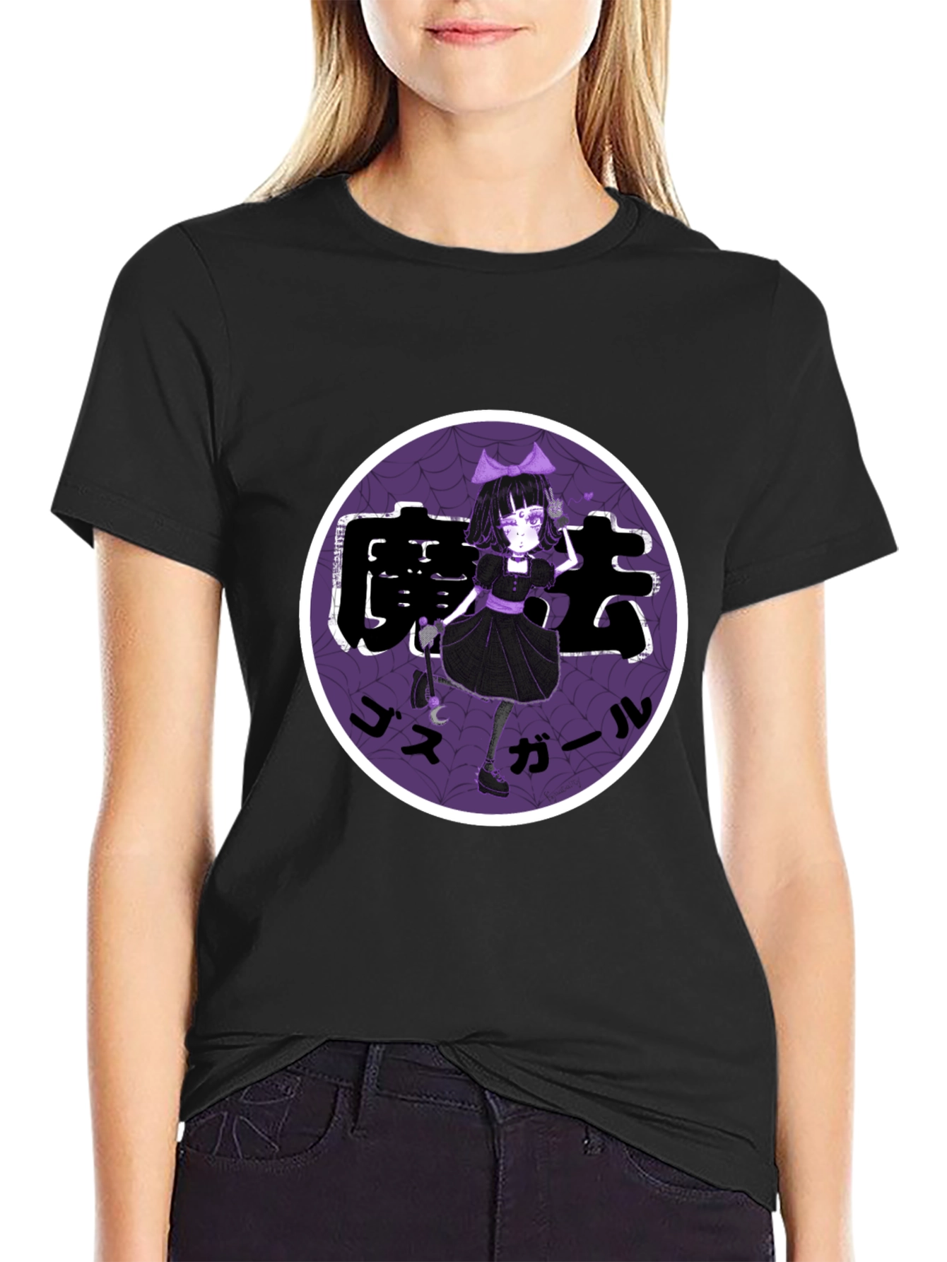 Anime Girl Graphic Tee - Emo Style