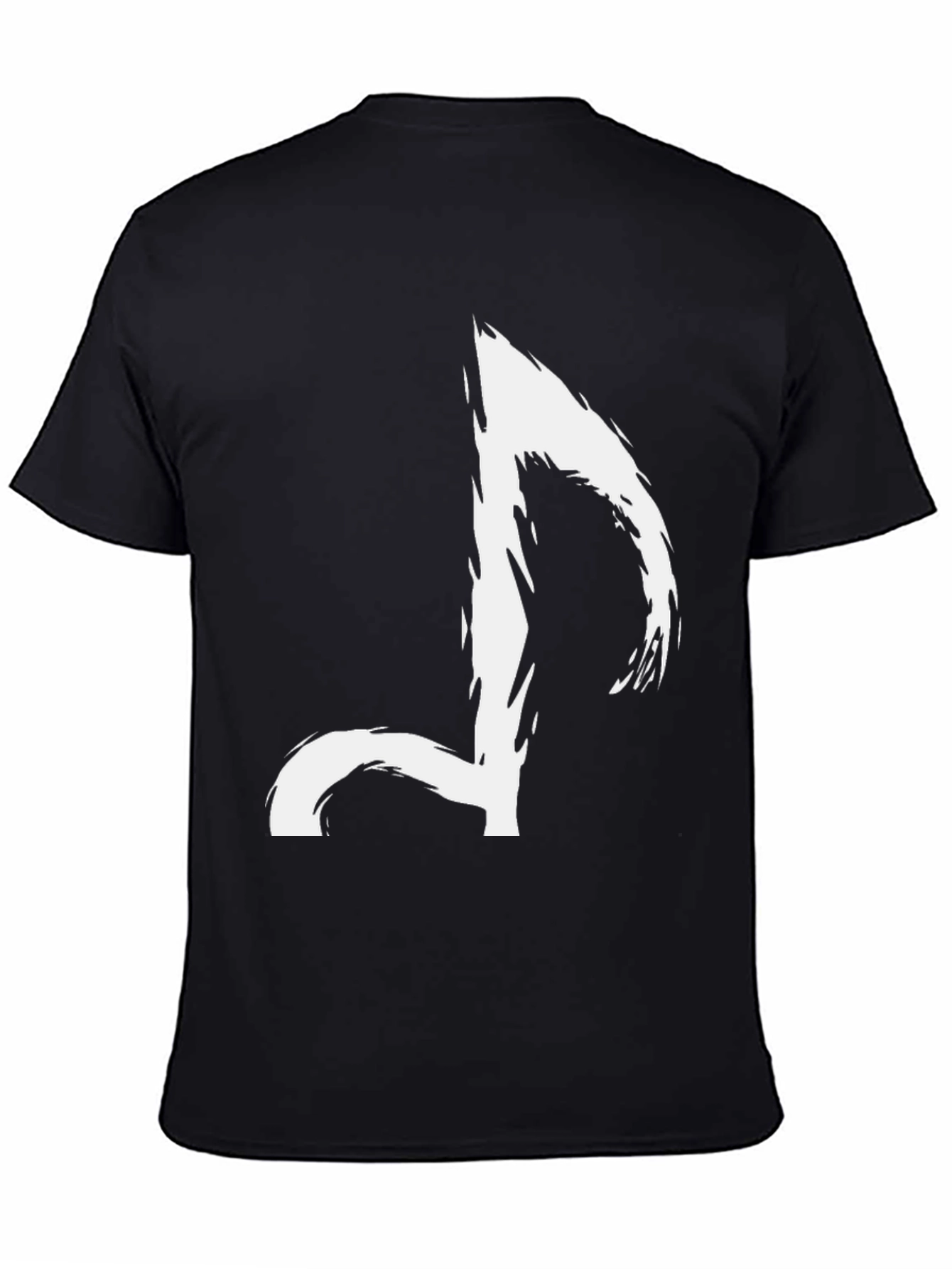 Abstract Music Note Graphic Tee - Black Casual T-Shirt