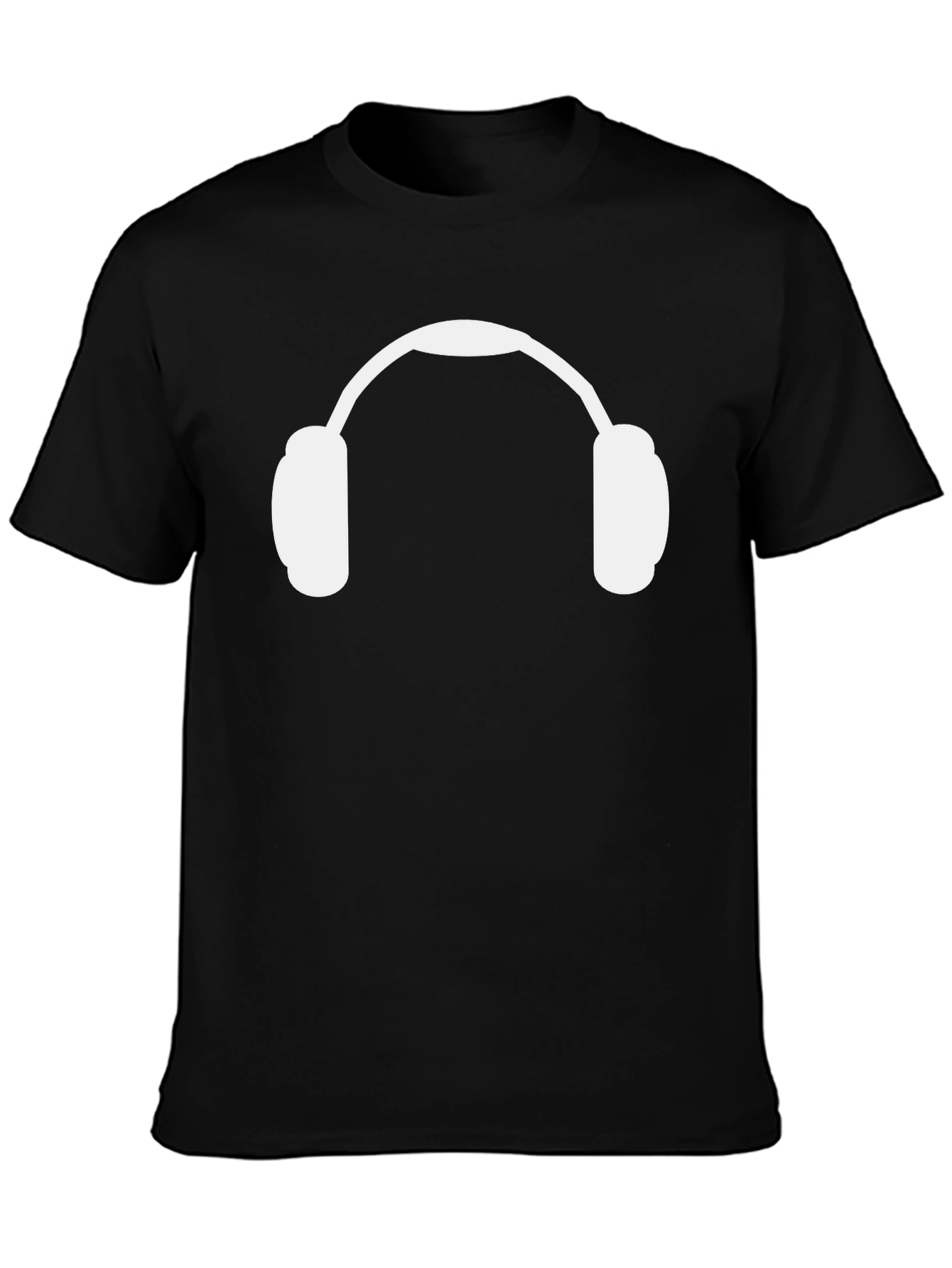 Headphone Graphic Tee - Black Cotton Casual Shirt