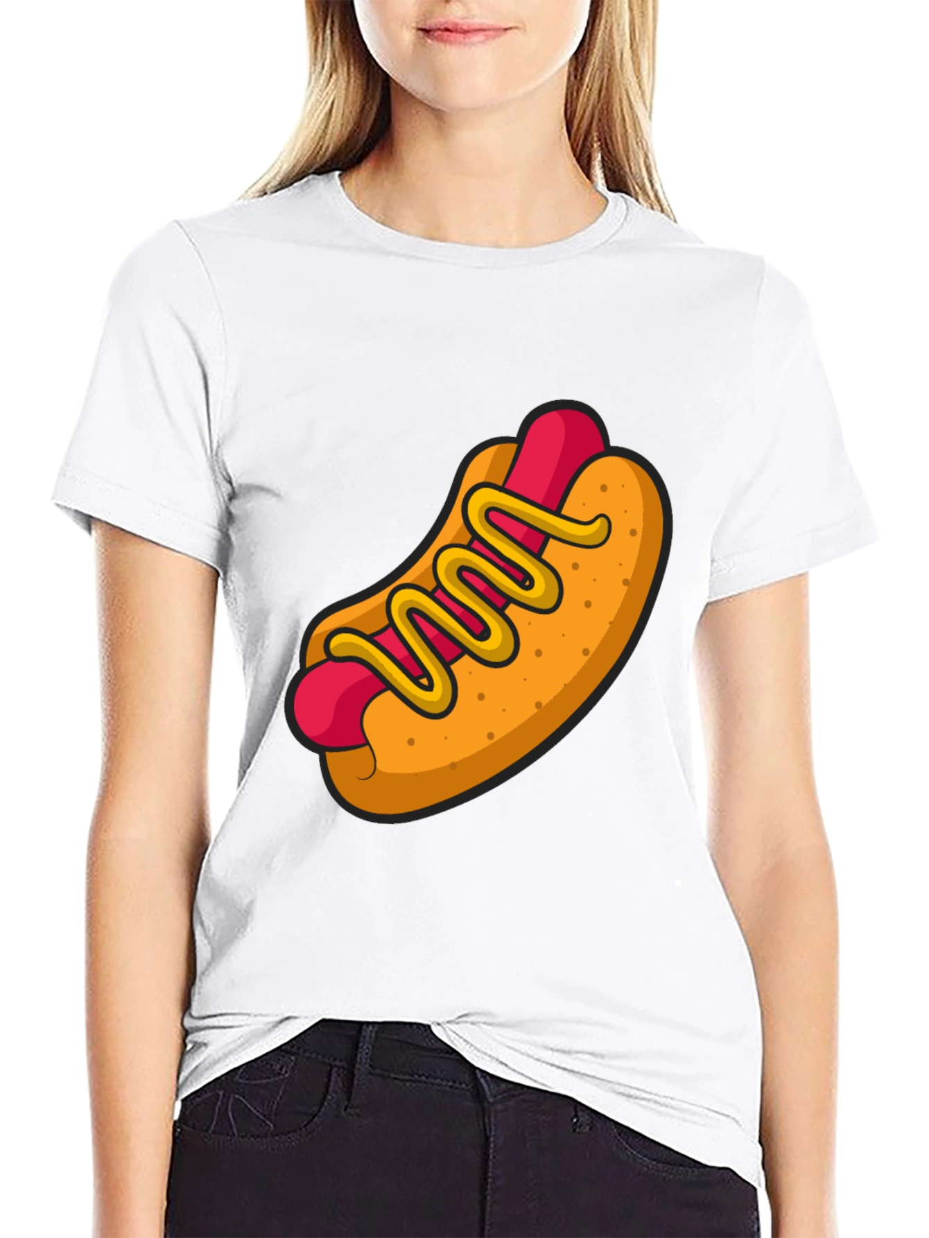 Hot Dog Graphic Tee - Funny Cartoon Food Shirt
