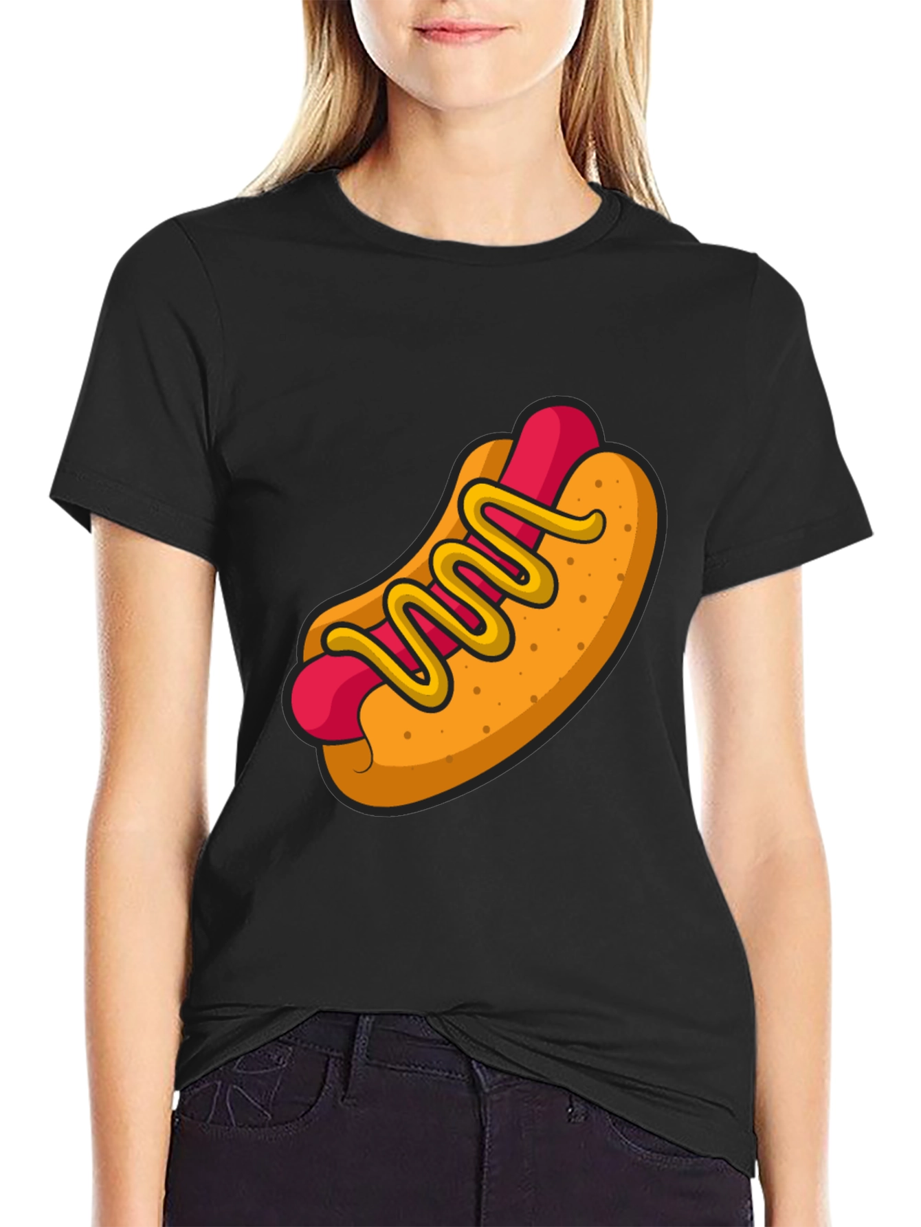 Hot Dog Graphic Tee - Funny Cartoon Food Shirt