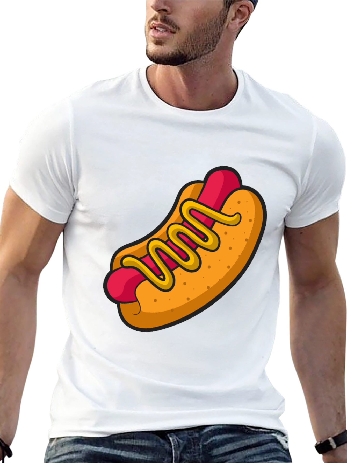 Hot Dog Graphic Tee - Funny Cartoon Food Shirt