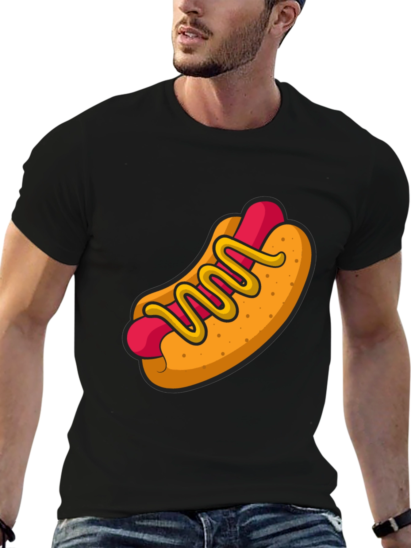 Hot Dog Graphic Tee - Funny Cartoon Food Shirt