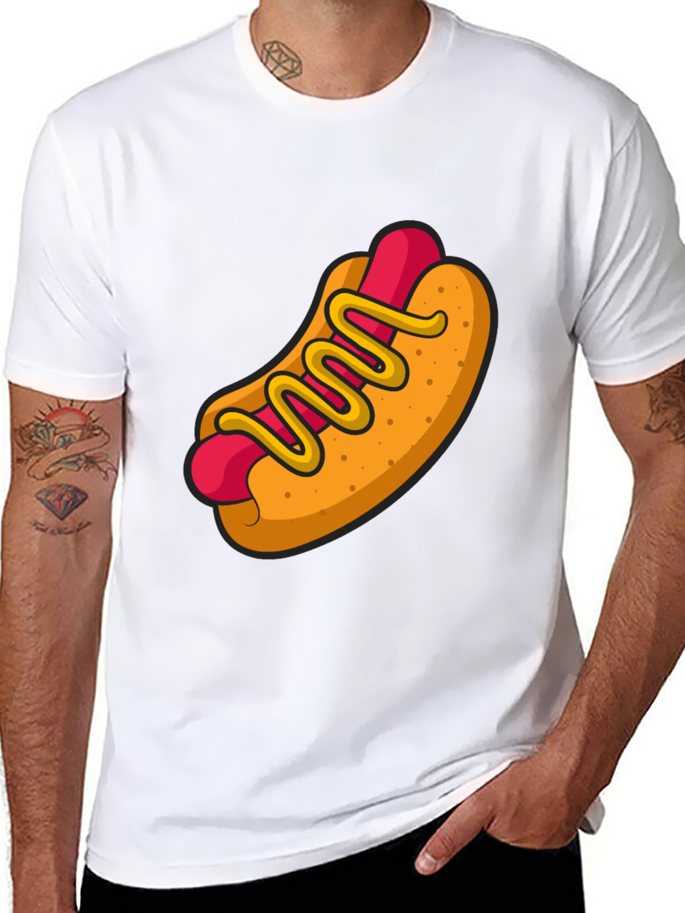 Hot Dog Graphic Tee - Funny Cartoon Food Shirt