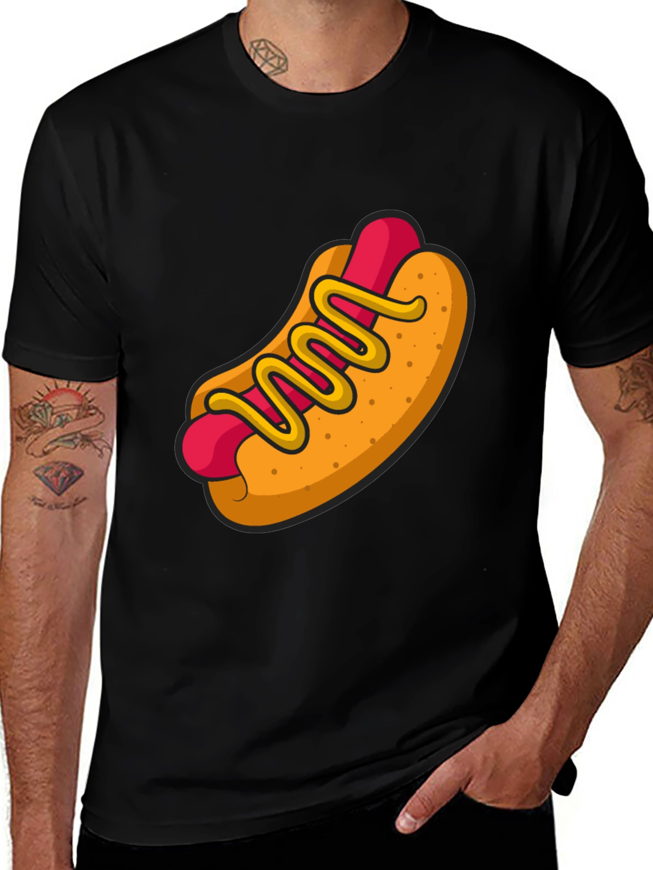 Hot Dog Graphic Tee - Funny Cartoon Food Shirt