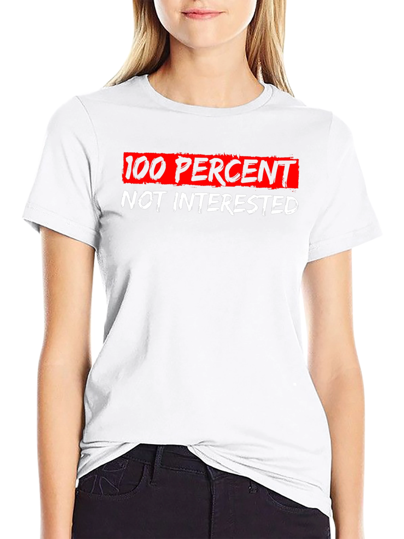 100% Not Interested Graphic Tee - Black